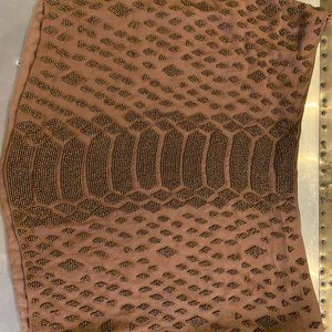 Haute Hippie Copper/Gold Beaded Mini Skirt, Size L